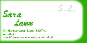 sara lamm business card